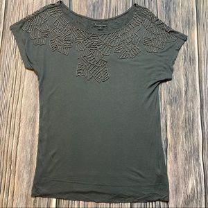Twenty One Grey Metal Beaded Top Beautiful Design